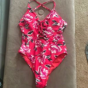 Floral one piece swimwear